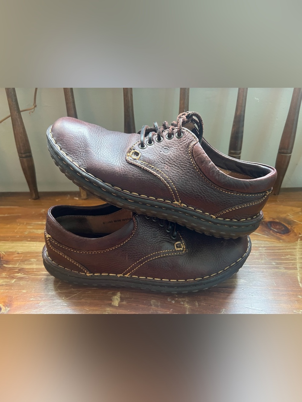BORN Ravine Brown Lace-up Leather Shoe Sneakers Boots